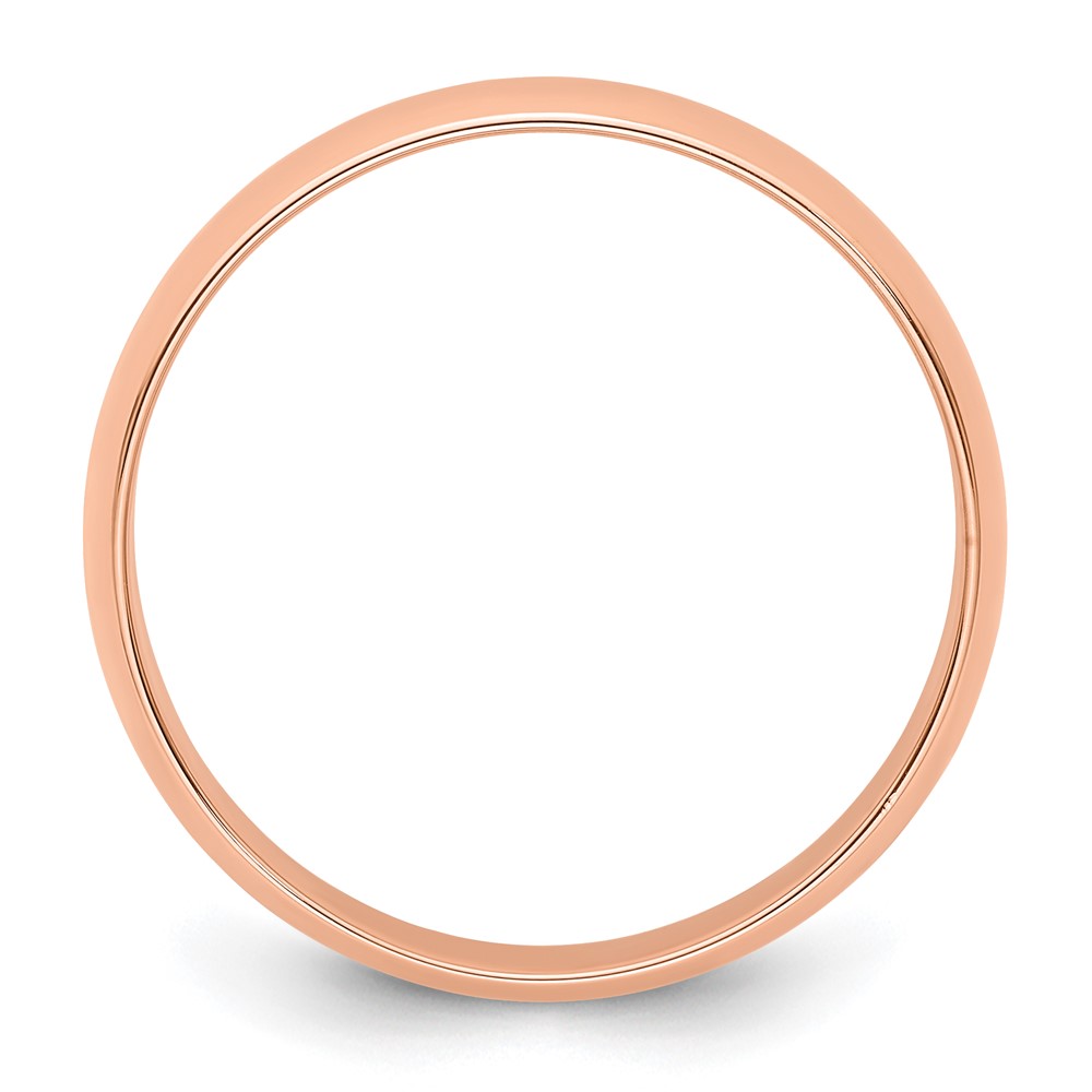 14k Rose Gold 5mm Lightweight Half Round Wedding Band Size 6 (RHRL050-6)