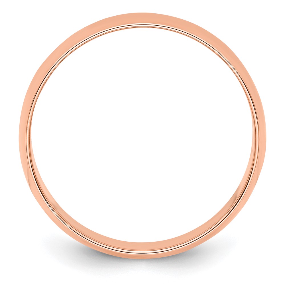 14k Rose Gold 6mm Lightweight Half Round Wedding Band Size 9 (RHRL060-9)