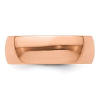 14K Rose Gold 7mm Ltw Half Round Band view 3