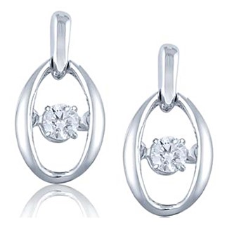 SS Earrings with CZ 2 = 3/8 ctw