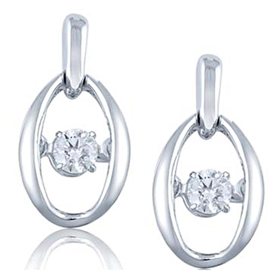 SS Earrings with CZ 2 = 3/8 ctw