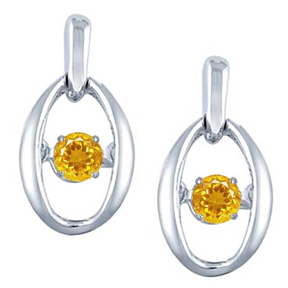 SS Earrings with Citrine 2 = 1/5 ctw