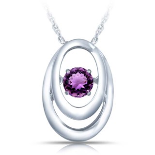 SS Pendant with Amethyst 1=1/5 W/chain
