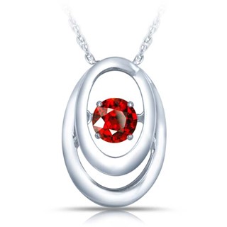 SS Pendant with Red Garnet 1=1/3 W/chain