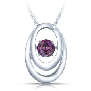 SS Pendant with Synthetic Alexandrite 1=1/4 ctw W/chain