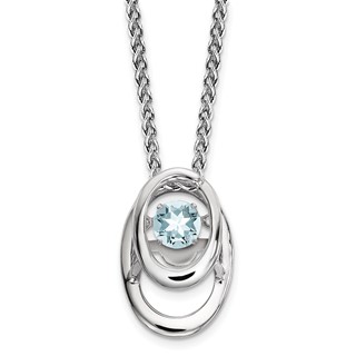 SS Pendant with Aquamarine 1=1/4 ctw W/chain