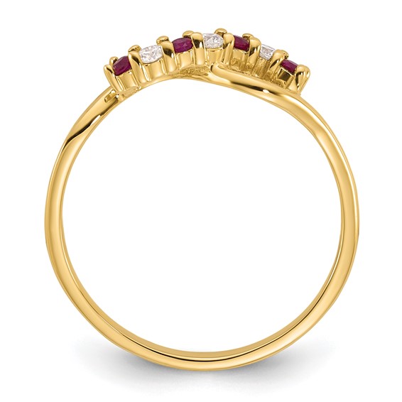 10K YG Ring- 3-.02 RD DIAS, 4-1.75MM RD RU - Stone:A RDG-I3