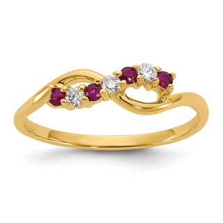 10K YG Ring- 3-.02 RD DIAS, 4-1.75MM RD RU - Stone:A RDG-I3