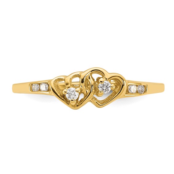 10k YG Diamond Heart Ring