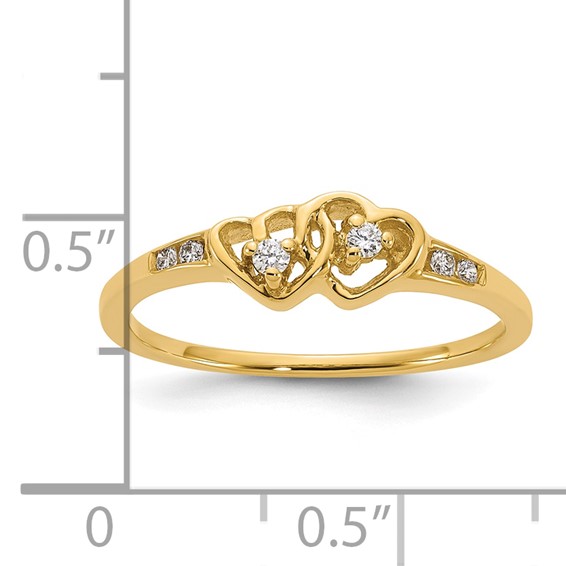 10k YG Diamond Heart Ring