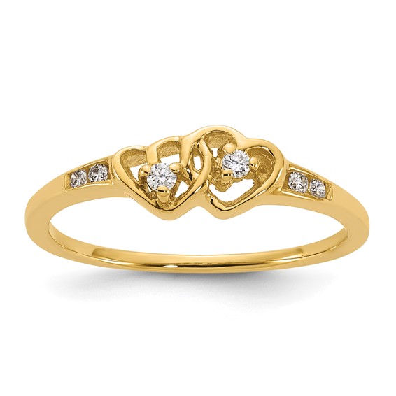 10k YG Diamond Heart Ring