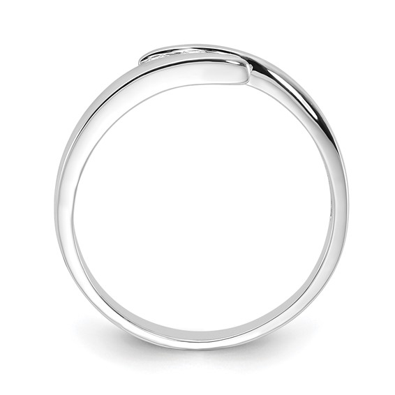 10k White Gold Polished Triple Diamond Ring