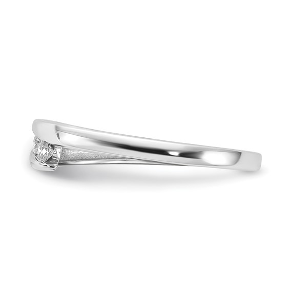 10k White Gold Polished Triple Diamond Ring