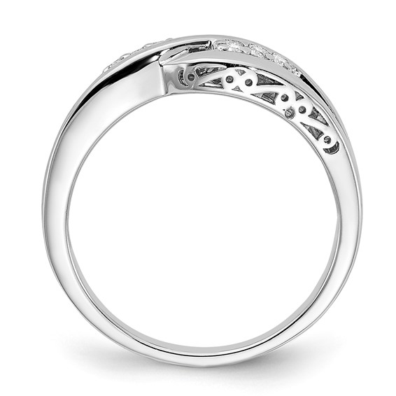 Sterling Silver Polished Twisted Diamond Ring