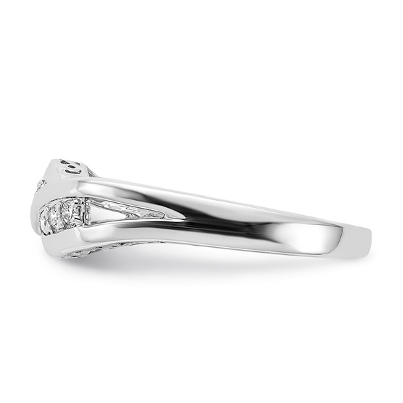 Sterling Silver Polished Twisted Diamond Ring