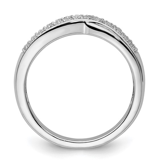 Sterling Silver Polished Diamond Cluster Infinity Ring