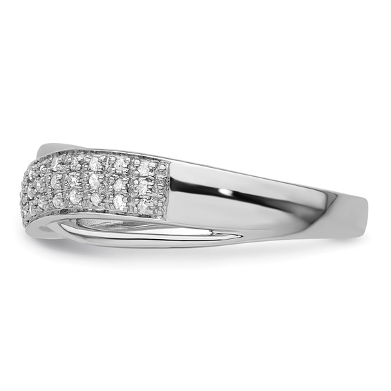 Sterling Silver Polished Diamond Cluster Infinity Ring