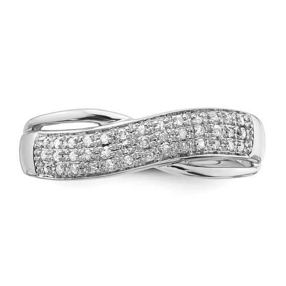 Sterling Silver Polished Diamond Cluster Infinity Ring