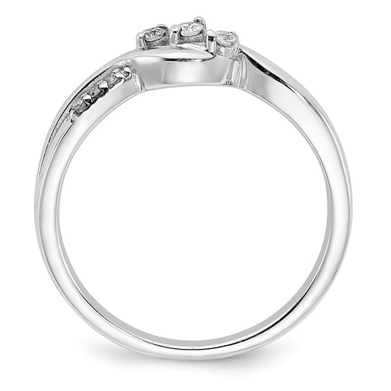 Sterling Silver Polished Fancy Twisted Diamond Ring