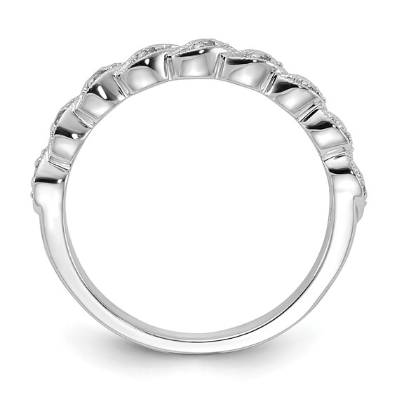Sterling Silver Polished Twisted Diamond Band