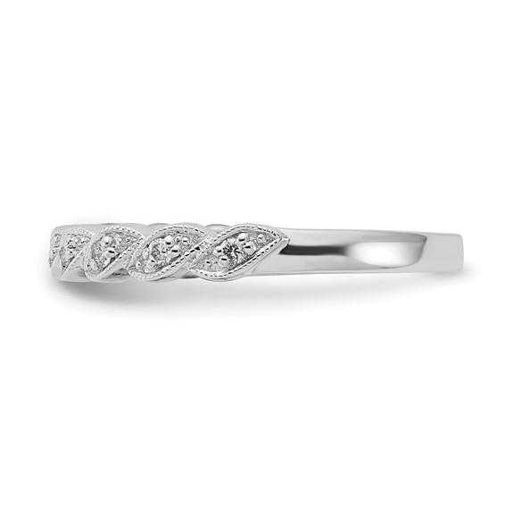 Sterling Silver Polished Twisted Diamond Band
