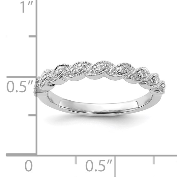 Sterling Silver Polished Twisted Diamond Band