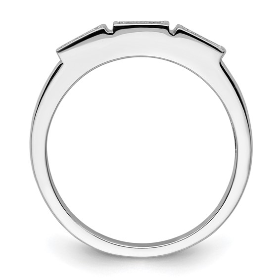 Sterling Silver Polished CZ 3-Square Ring