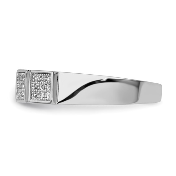 Sterling Silver Polished CZ 3-Square Ring