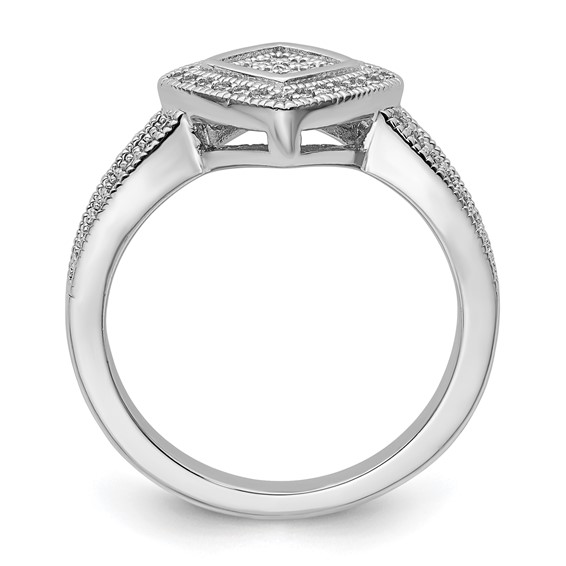 Sterling Silver Polished CZ Cluster Size 6 Ring