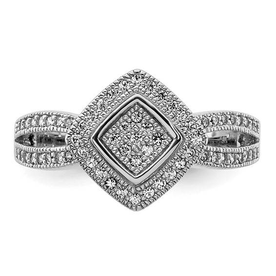 Sterling Silver Polished CZ Cluster Size 6 Ring