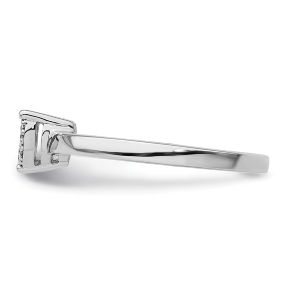 Sterling Silver Polished CZ Cluster Heart Ring