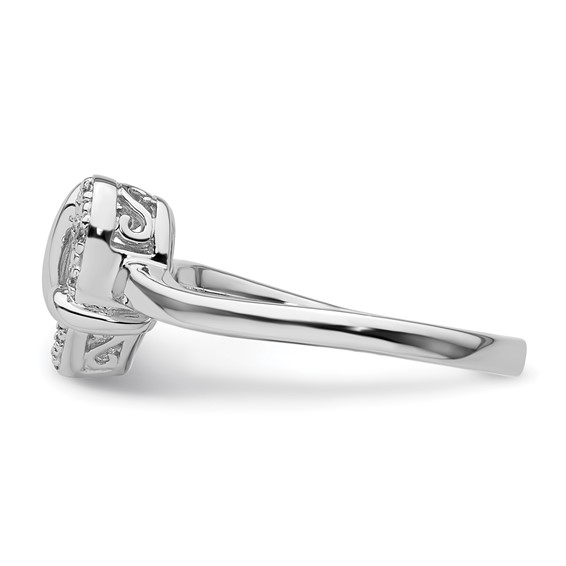 Sterling Silver Polished CZ Heart Ring