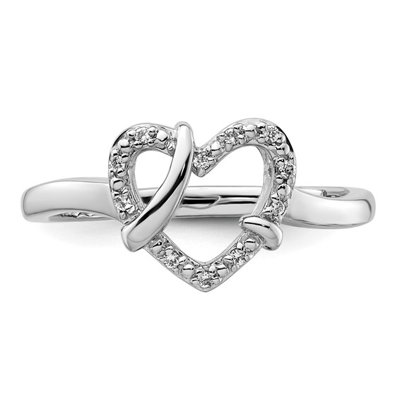 Sterling Silver Polished CZ Heart Ring