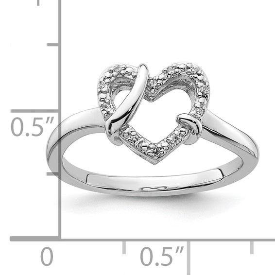 Sterling Silver Polished CZ Heart Ring