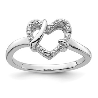 Sterling Silver Polished CZ Heart Ring