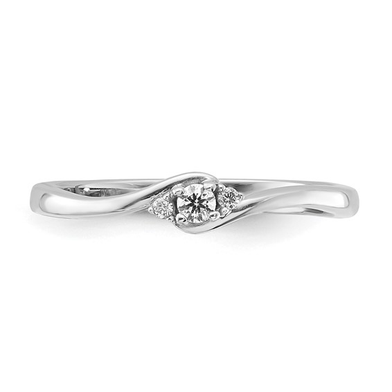 10K White Gold Polished Diamond Ring