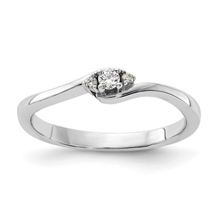 10K White Gold Polished Diamond Ring