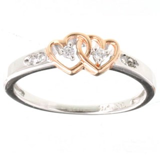 SS Diamond Heart Ring 2-.02, 4-.01 RD DIAS - Mel:F60