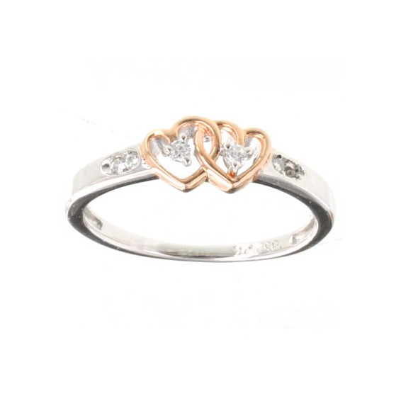 SS Diamond Heart Ring 2-.02, 4-.01 RD DIAS - Mel:F60