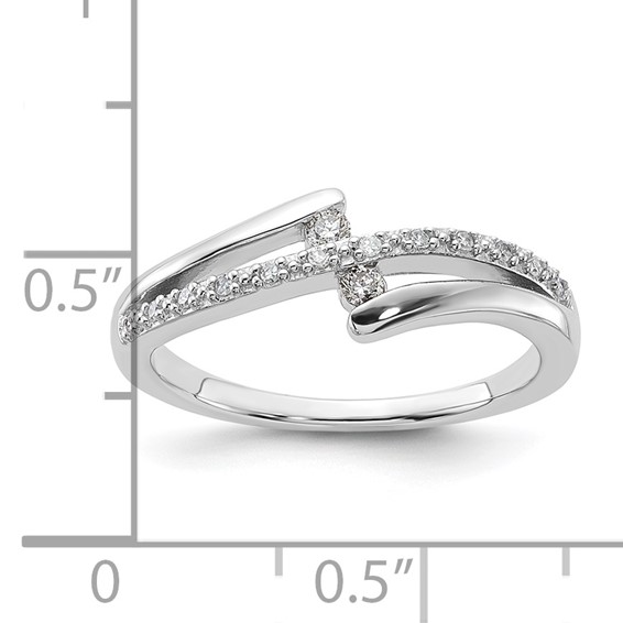Sterling Silver Polished Fancy Diamond Ring