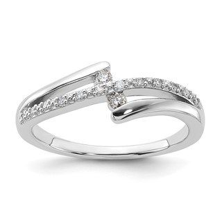 Sterling Silver Polished Fancy Diamond Ring