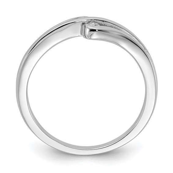 Sterling Silver Polished Fancy Two Stone Diamond Ring