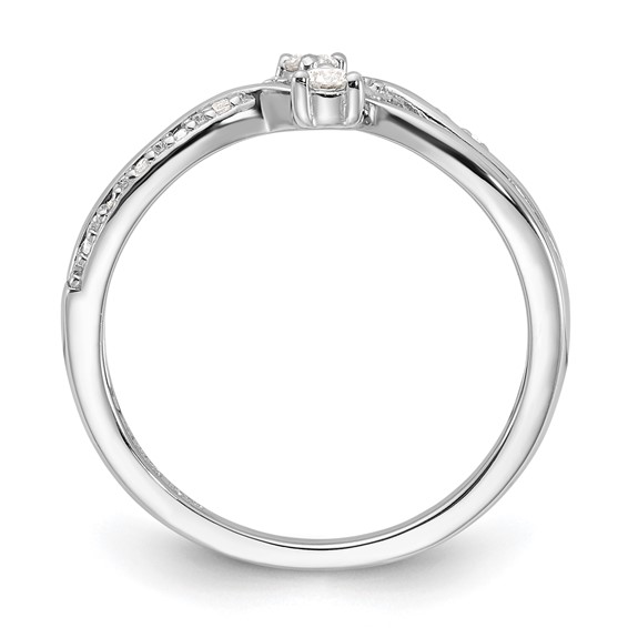 10K White Gold Polished Fancy Twisted Diamond Ring