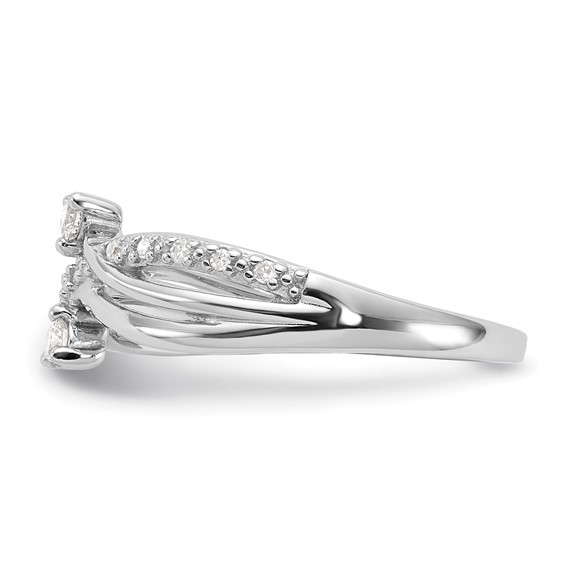 10K White Gold Polished Fancy Twisted Diamond Ring