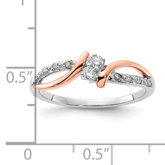 10K Two Tone Diamond Fashion Ring