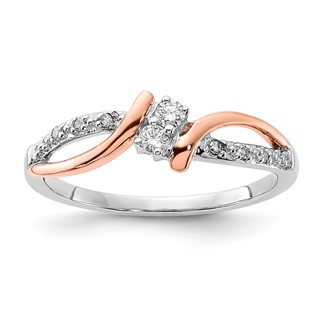 10K Two Tone Diamond Fashion Ring