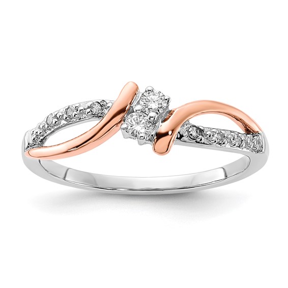 10K Two Tone Diamond Fashion Ring