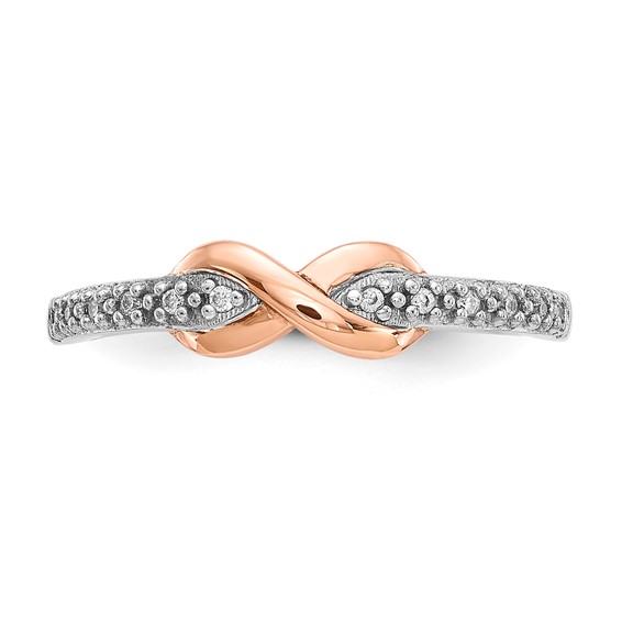 SS/10K Two-Tone Infinity Diamond Ring