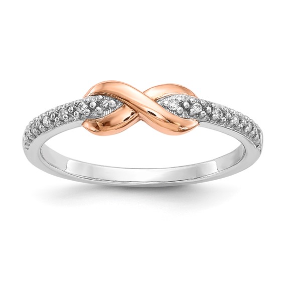 SS/10K Two-Tone Infinity Diamond Ring