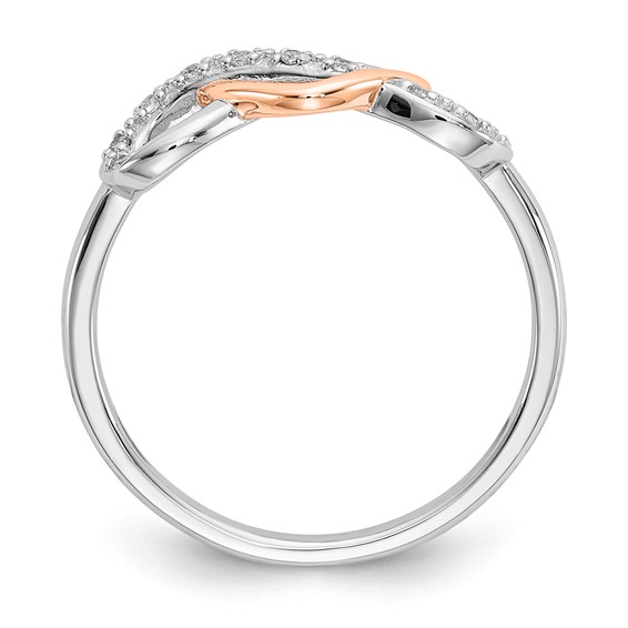 SS/10K Two-Tone Heart Diamond Ring